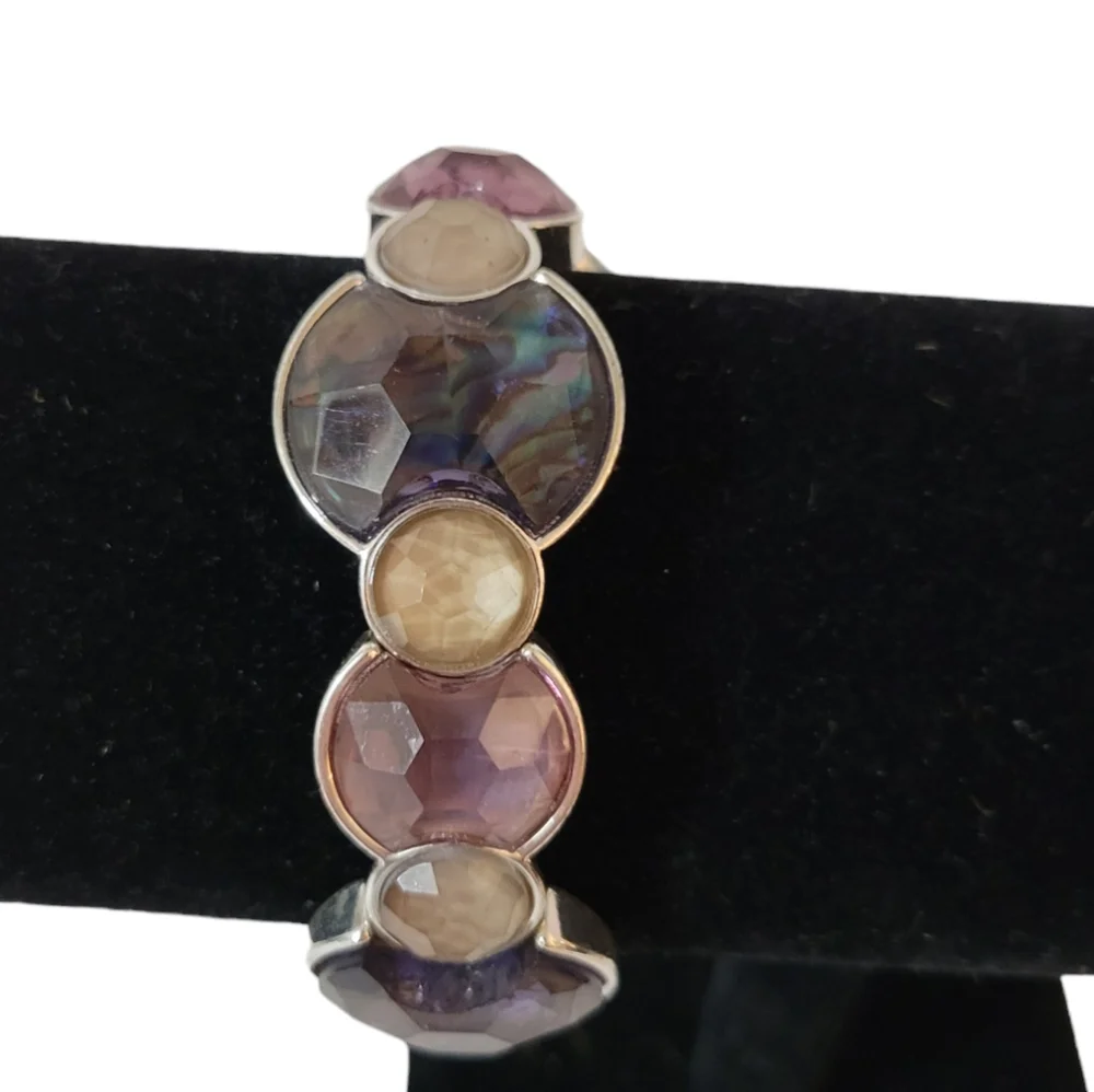 Faux Abalone Multi Colored Stretch Bracelet